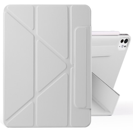 Чехол-книжка Fixed Buckle Magnetic Demation Leather для iPad Pro 13 2024 - серый