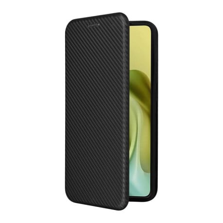 Чохол-книжка Carbon Fiber Texture на Motorola Moto G86 5G - чорний