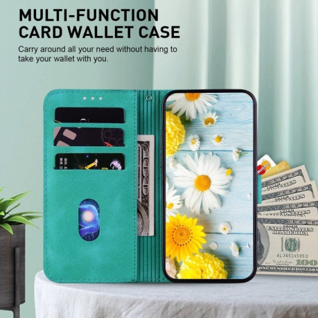 Чехол-книжка Lily Embossed Leather для Samsung Galaxy M15/F15 5G - зеленый