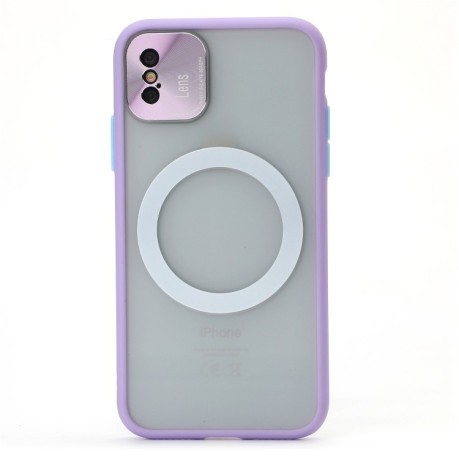 Противоударный чехол Skin Feel Magsafe Series на iPhone X / XS - фиолетовый