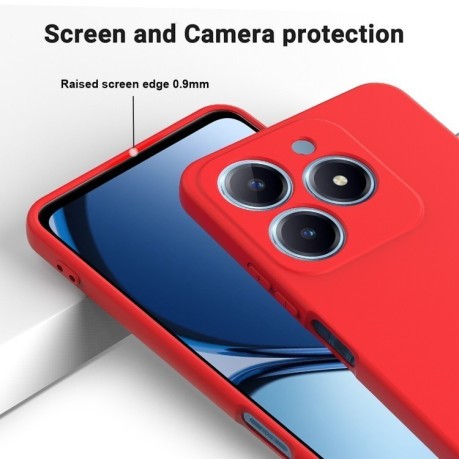 Силиконовый чехол Solid Color Liquid Silicone на Realme C63 / Narzo N63 - красный