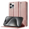 Чехол-книжка LCIMEEKE Strong для iPhone 16 Pro - розовое золото