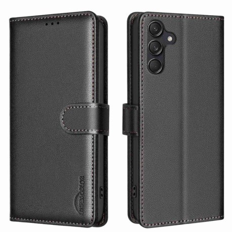 Чохол-книжка Litchi Texture RFID Anti-theft Leather для Samsung Galaxy M16 5G / F16 5G - чорний