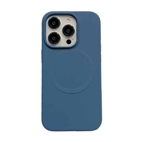Противоударный чехол Magsafe Magnetic Silicone для iPhone 15 Pro - синий