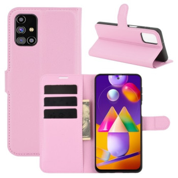 Чехол-книжка Litchi Texture на Samsung Galaxy M31s - розовый