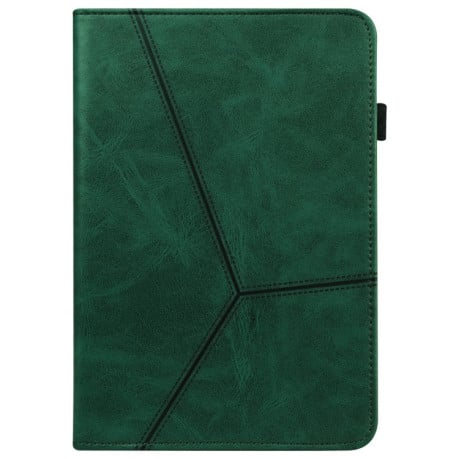 Чехол-книжка Embossed Striped для Realme Pad - зеленый