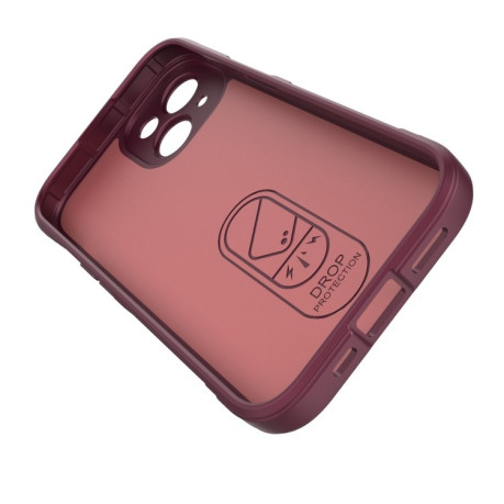 Силіконовий чохол Magic Flannel для iPhone 15 – винно-червоний