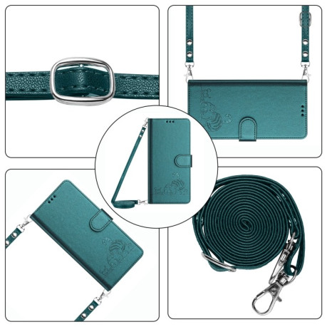 Чехол-книжка Cat Embossing Pattern на Infinix Smart 8 - Green