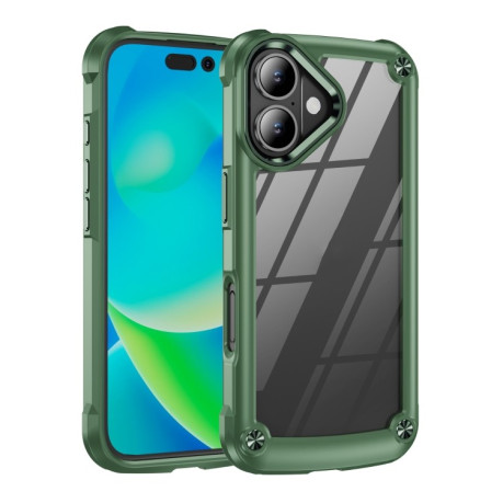 Противоударный чехол Lens Protection на iPhone 16 Plus - зеленый