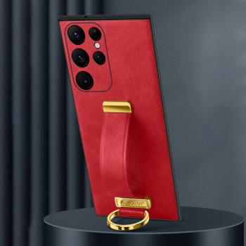 Протиударний чохол SULADA Leather Texture Skin Feel Shockproof  для Samsung Galaxy S25 Ultra 5G - червоний