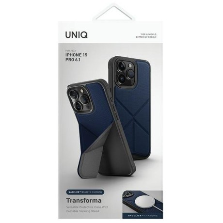 Оригинальный чехол UNIQ etui Transforma на iPhone 15 Pro - синий