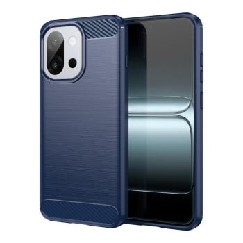 Противоударный чехол Brushed Texture Carbon Fiber на OnePlus 13T - синий