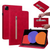Чехол-книжка Skin Feel Solid Color Zipper Leather для Xiaomi Pad 6 / Pad 6 Pro - красный