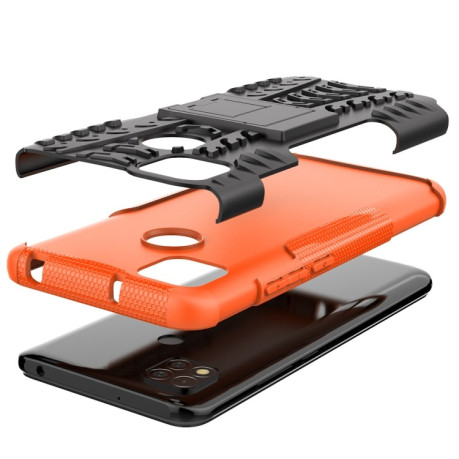 Противоударный чехол Tire Texture на Xiaomi Redmi 10A/9C - оранжевый