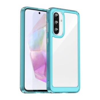 Противоударный чехол  Colorful Acrylic Series с цветной силиконовой боковиной на Samsung Galaxy A56 5G - синий