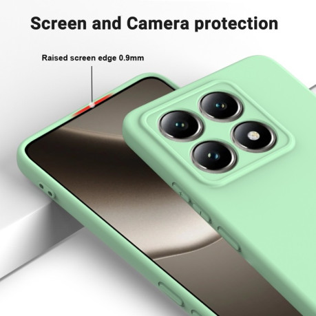 Силиконовый чехол Solid Color Liquid Silicone на Xiaomi 14T Pro - зеленый