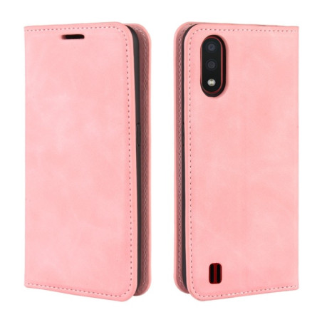 Чехол-книжка Retro-skin Business Magnetic на Samsung Galaxy M01-розовый