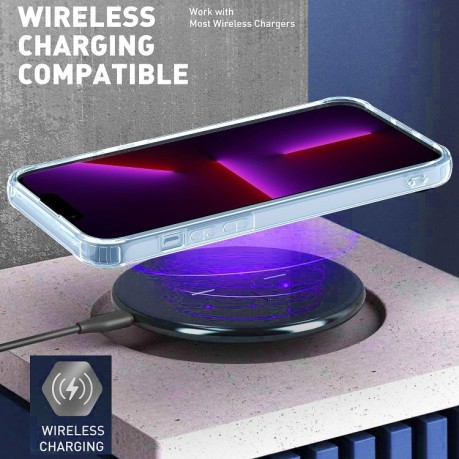Противоударный чехол Acrylic Clear для iPhone 14 Pro - фиолетовый