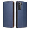 Шкіряний чохол-книжка Fierre Shann Genuine leather Samsung Galaxy S21Plus - синій