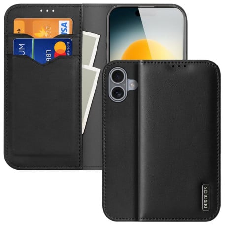 Кожаный чехол-книжка DUX DUCIS Hivo Series на  iPhone 17 - черный