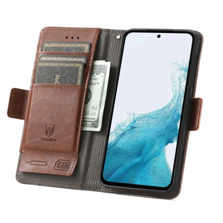 Чехол-книжка Dual-side Magnetic Buckle для Samsung Galaxy A36 5G - коричневый