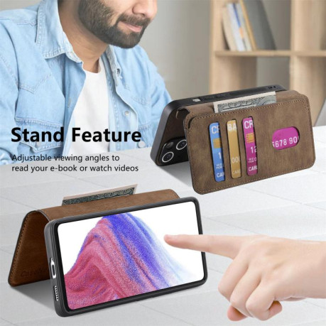 Чехол-книжка CaseNeo MagSafe RFID Anti-theft Retro Leather для Realme GT7 Pro - коричневый