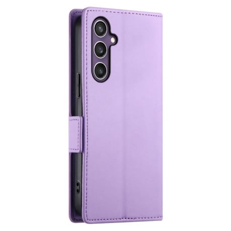 Чохол-книжка Side Buckle з магнітною застібкою та матовою шкірою на Samsung Galaxy S25 FE 5G - фіолетовий