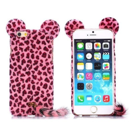 Чохол Leopard Cat Furry Fur Pink для iPhone 6, 6S