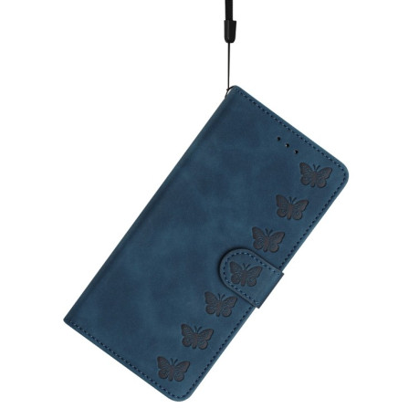 Чохол-книжка Seven Butterflies Embossed Leather для Xiaomi 14T Pro - синій