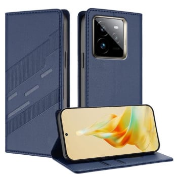 Чехол-книжка Embossed Multi-functional Wallet Retro Leather на Realme GT7 Pro - синий