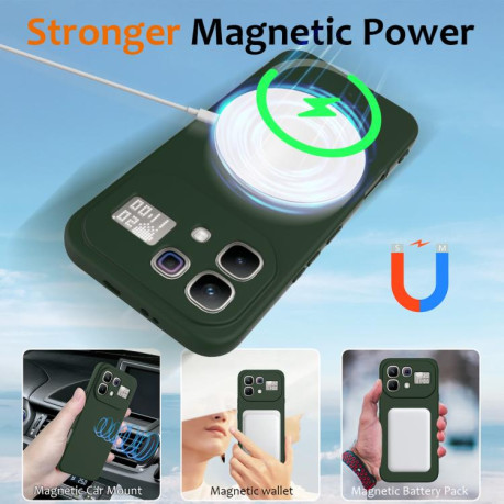 Силиконовый чехол Shockproof Silicone с Magsafe на Infinix Note 60 / 60 Pro 5G — тёмно-зелёный