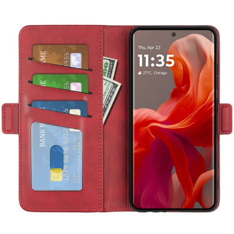 Чохол-книжка Dual-side Magnetic Buckle для Motorola Moto G85 5G - червоний