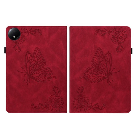 Чохол-книжка Butterfly Flower Embossed Leather на Xiaomi Redmi Pad SE 8.7 - червоний