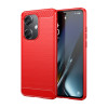 Противоударный чехол Brushed Texture Carbon Fiber на OnePlus Nord CE3 5G - красный