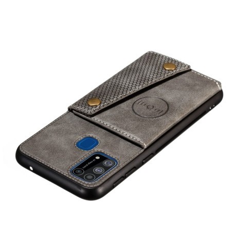 Противоударный чехол Magnetic with Card Slots на Samsung Galaxy M31 - серый