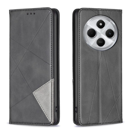 Чохол-книжка Rhombus Texture для Xiaomi Redmi 14C 4G/Poco C75/Redmi A4 5G - чорний