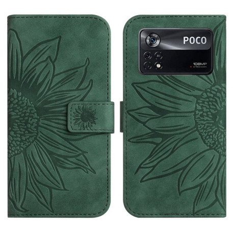 Чохол-книжка Skin Feel Sun Flower для Xiaomi Poco X4 Pro 5G - зелений