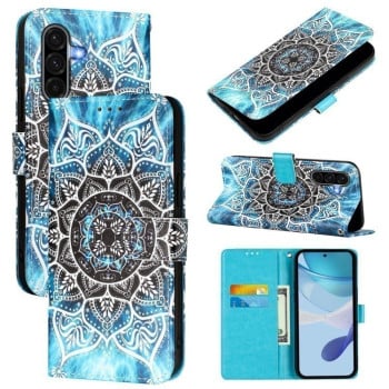 Чехол-книжка Colored Drawing Pattern Plain Weave Leather для Samsung Galaxy A56 5G - Mandala