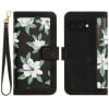 Чехол-книжка Floral Pattern Leather для Google Pixel 9a - черный