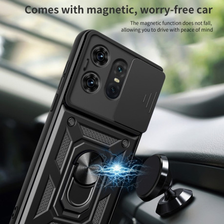 Противоударный чехол Camera Sliding для Motorola Edge 50 Pro Global - черный