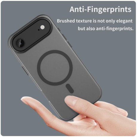 Противоударный чехол MagSafe Frosted Translucent TPU + PC для iPhone Air - черный