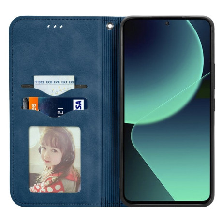 Чехол-книжка Retro Skin Feel Magnetic Flip Leather для Xiaomi 13T / 13T Pro - синий