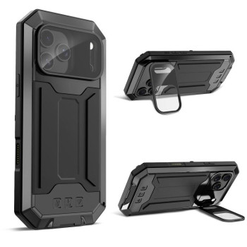 Ударостійкий чохол R-JUST захист камери + підставка на iPhone 18 Pro Max — чорний