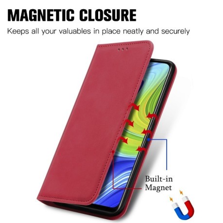 Чехол-книжка Retro-skin Business Magnetic на Xiaomi Redmi 10X / Note 9 - красный