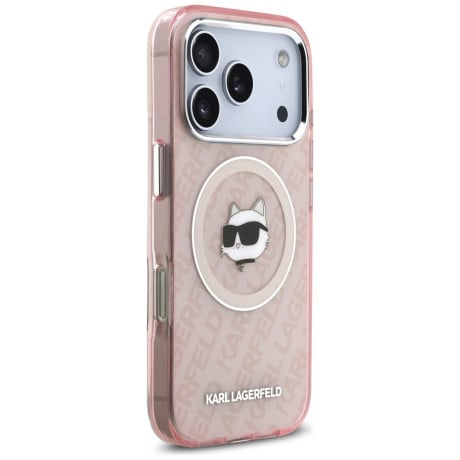 Оригінальний чохол Karl Lagerfeld IML Choupette Head Logo з MagSafe на iPhone 17 Pro - Pink