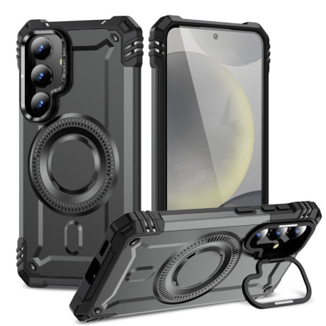 Протиударний чохол MagSafe Lens Holder PC Hybrid TPU  для Samsung Galaxy S25+ 5G - сірий