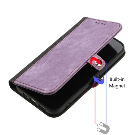 Чехол-книжка Side Buckle Double Fold Hand Strap Leather для Xiaomi Redmi Note 14 5G/Poco M7 Pro 5G - фиолетовый