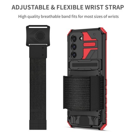 Противоударный чехол Armor Wristband для Samsung Galaxy S21 FE - красный