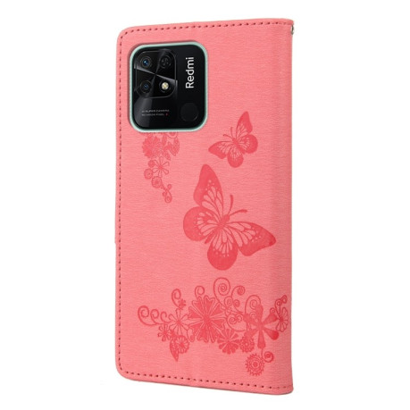 Чохол-книжка Floral Butterfly для Xiaomi Poco C40/Redmi 10c - рожевий