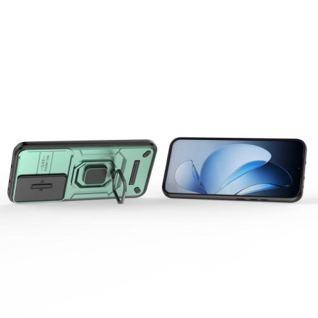 Противоударный чехол Sliding Camshield для OPPO Reno13 5G Global - зеленый